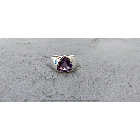 925 Sterling Silver Mens Ring, Natural Purple Amethyst Cut Gemstone Mens Ring, Wedding Ring, Birthday Gift Ring, Statement Mens Ring