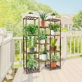 LotFancy Sturdy Wooden Garden Plant Stand, MultiLevel Large Indoor