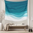 thumbnail image 5 of Ombre Teal Waves Large Tapestry for Bedroom Wall Hanging Tapestry, Abstract Art Gradient Modern Ceiling Backdrop Tapestries Poster Blanket Wall Decor for Teens Room Living Room Dorm 100" x 59", 5 of 8
