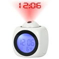 thumbnail image 1 of Multifunction Digital Projection Alarm Clock Voice Talking LCD Projection with Thermometer Display( Without Battery) White, 1 of 11