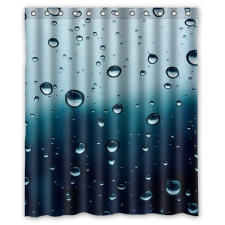 GreenDecor Raindrop Waterproof Shower Curtain Set with Hooks Bathroom Accessories Size 60x72 inches