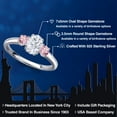 thumbnail image 2 of Gem Stone King 925 Sterling Silver White Moissanite and Pink Lab Grown Diamond Engagement Ring for Women | 1.26 Cttw | Oval 7X5MM | Gemstone Birthstone | Size 6, 2 of 7