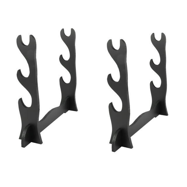 2X 3Tier Samurai Sword Katana Soporte Soporte Rack Display Negro