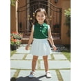 thumbnail image 6 of BemeyourBBs Toddler Baby Girls Golf 2 Piece Outfits Summer Clothes Golf Themed Embroidery Sleeveless Turn Down Collar Vest Tank Tops and Pleated Skirt Set, 6 of 9