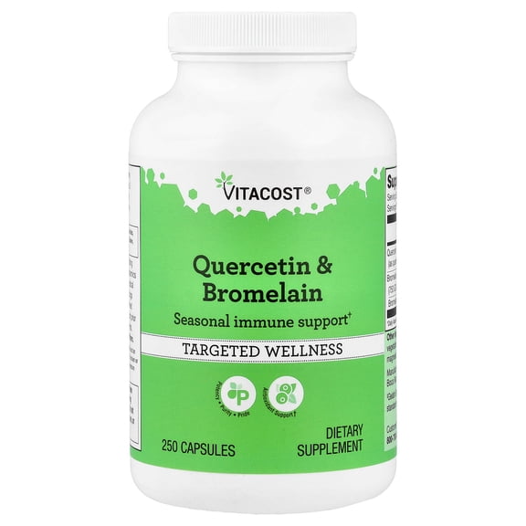 Vitacost Quercetin & Bromelain, 250 Capsules
