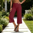 thumbnail image 5 of EOYWHK Capri Leggings for Women High Waisted Stretchy Cropped Yoga Capris Soft Stretch Tummy Control Leggings Red XL, 5 of 6