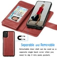 thumbnail image 3 of Galaxy A03S Case Samsung Galaxy A03S Wallet Case, Tiflook PU Leather Card Holder Flip Cover [Detachable Magnetic] Red, 3 of 6