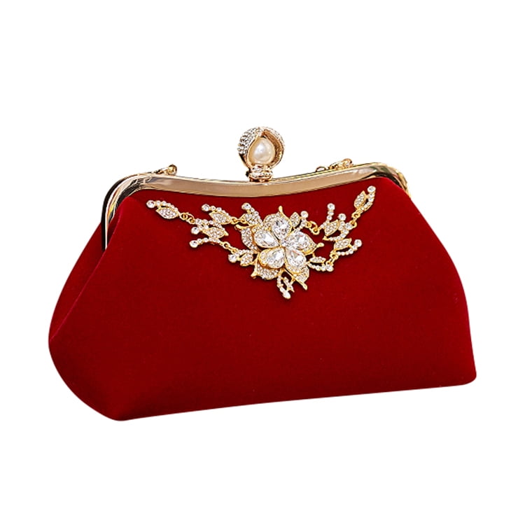 ladies red clutch bag
