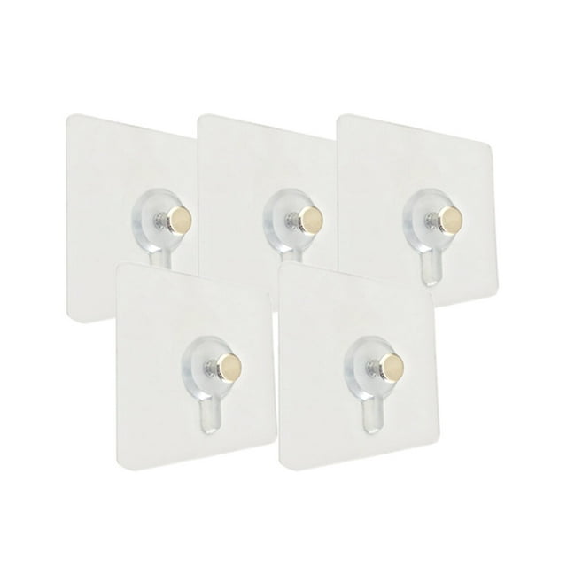 HEALEEP 10pcs Adhesive Wall Hangers No Nails Required Transparent Hooks for Picture Wedding Dress Display