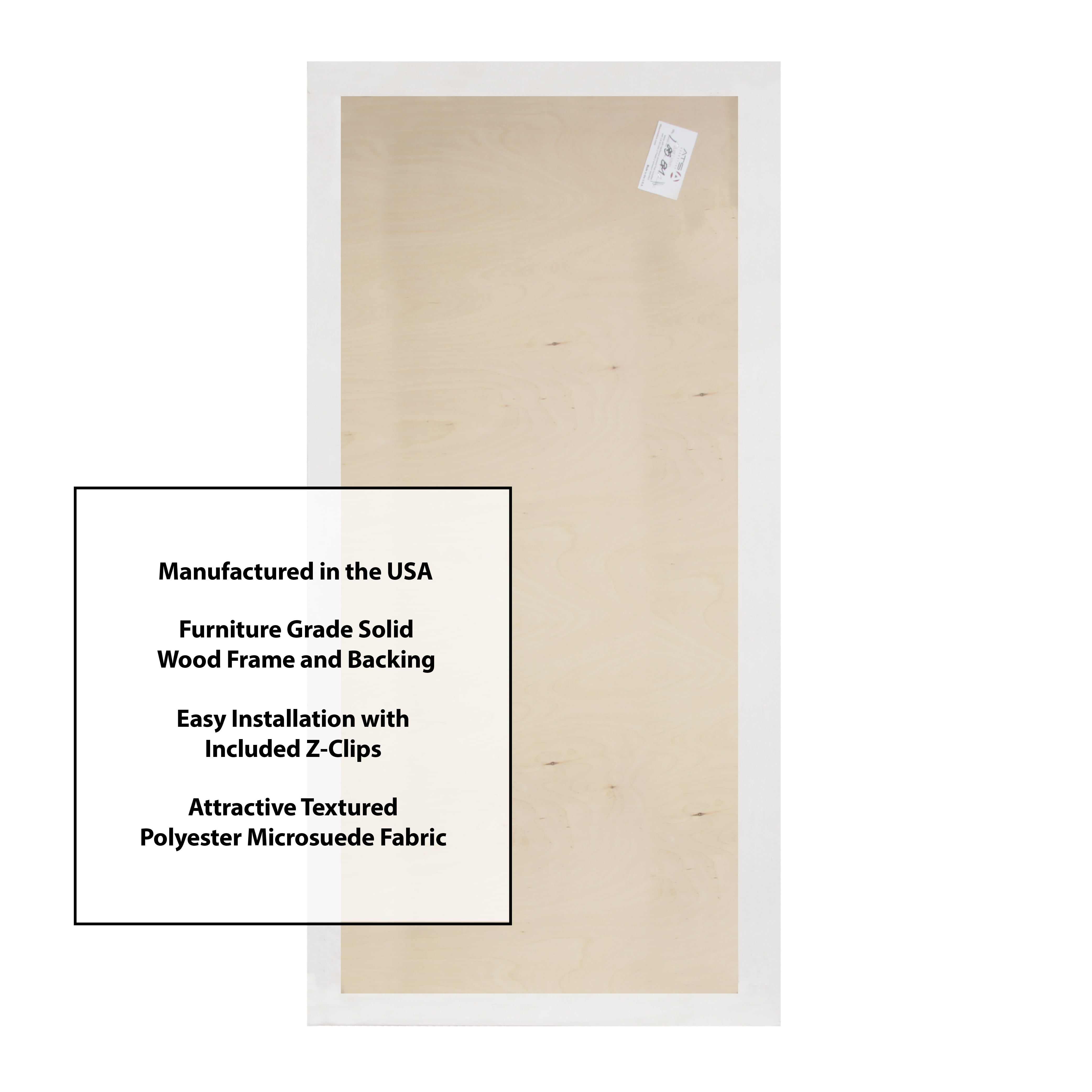ATS Acoustics Microsuede Acoustic Panel 24" x 48" x 2" Square Edge (Coconut)
