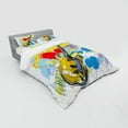 thumbnail image 3 of Ambesonne Art Bedding Set 3 Pcs, Abstract Musical Instrument, Twin XL, Teal Yellow, 3 of 3