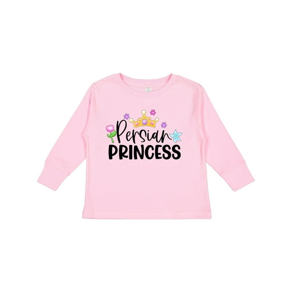 Inktastic Persian Princess with Crown and Flowers Girls Long Sleeve Toddler T-Shirt