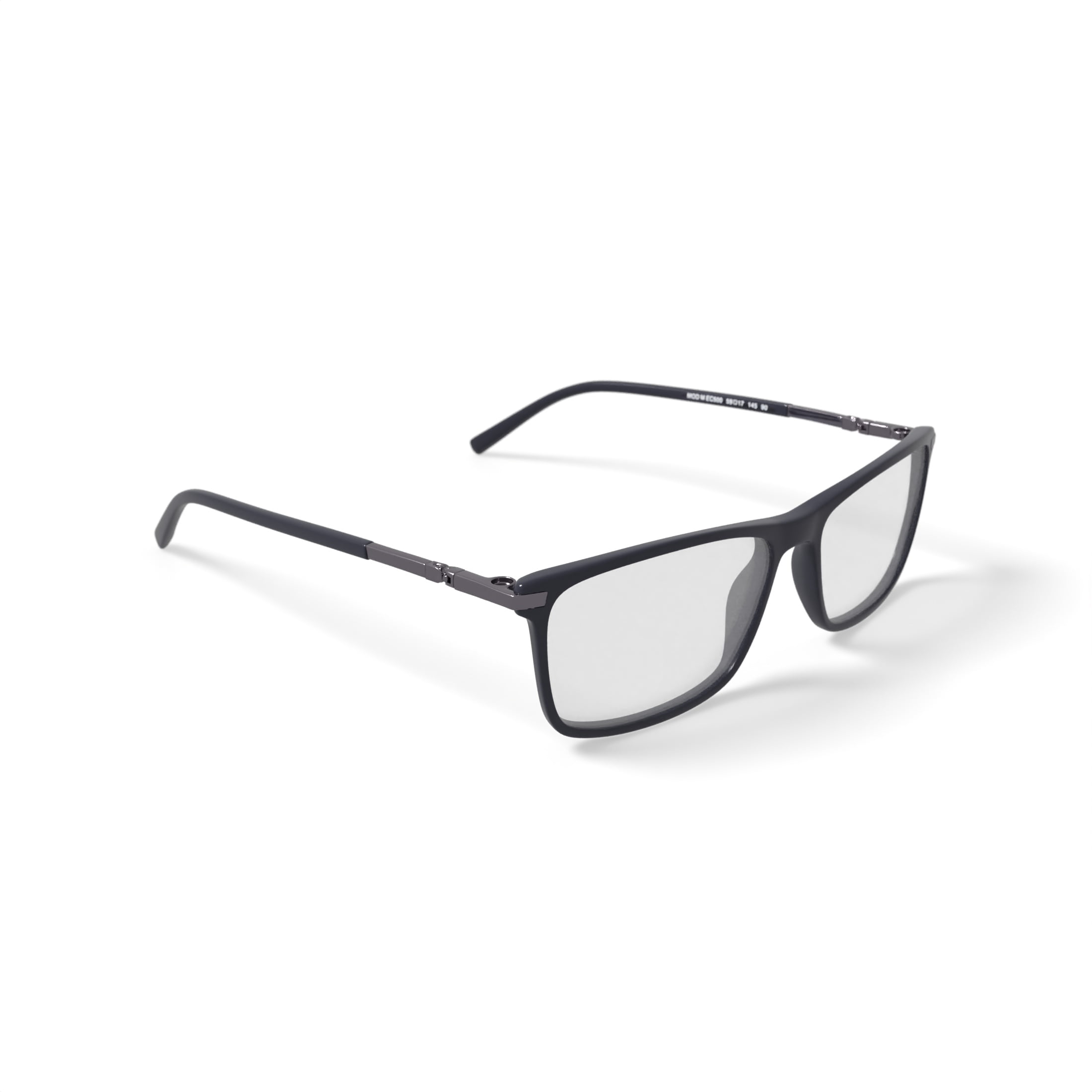 EasyClip Men's EC500 Rectangular Prescription Eyeglasses with Case, Black