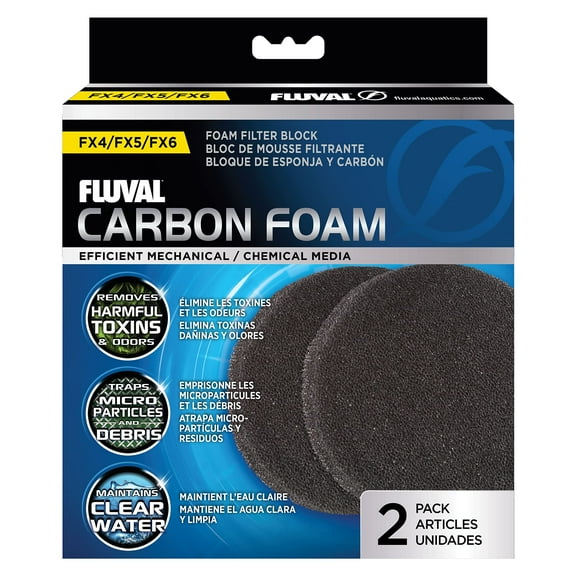 Fluval FX Carbon Foam, Replacement Aquarium Filter Media, 2-Pack, A249