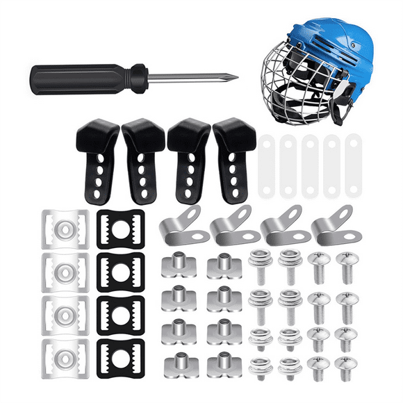 61 Pcs Football Helmet Repair Kit Portable J Clips Visor Clips Rubber Gasket Screw Nuts Helmet Replacement Parts