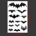 Kelly Bros Stickers Set Black Bats & Water Transfer Temporary For Themed Parties