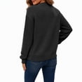 thumbnail image 3 of Women's Bomber Jacket Zip Up Knit Baseball Coat Long Sleeve Loose Fit Casual Jacket with Pockets Soft Stretchy Outerwear for Fall Spring Daily Wear, 3 of 7