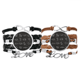 thumbnail image 1 of Abstract animal origami forma geométrica Pulsera pareja de cuerdas de cuero Unbranded M, 1 of 3