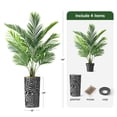 thumbnail image 3 of Artificial Tree in Modern Geometric Pattern Planter, Fake Areca Tropical Palm Silk Tree for Indoor and Outdoor Home Decoration - 66" Overall Tall (Plant Pot Plus Tree), 3 of 5