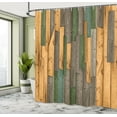 thumbnail image 4 of Ambesonne Rustic Shower Curtain, Grunge Barn Door Farm Art, 69"Wx75"L, Green Brown, 4 of 4