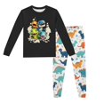 thumbnail image 2 of Pyjamas pour Garçons Ensemble de Pyjama Imprimé Dinosaure Col Rond Manches Longues Pantalon 2 Pcs Printemps Automne Pyjamas pour Enfants Noir 3 Ans-4 Ans, 2 of 5