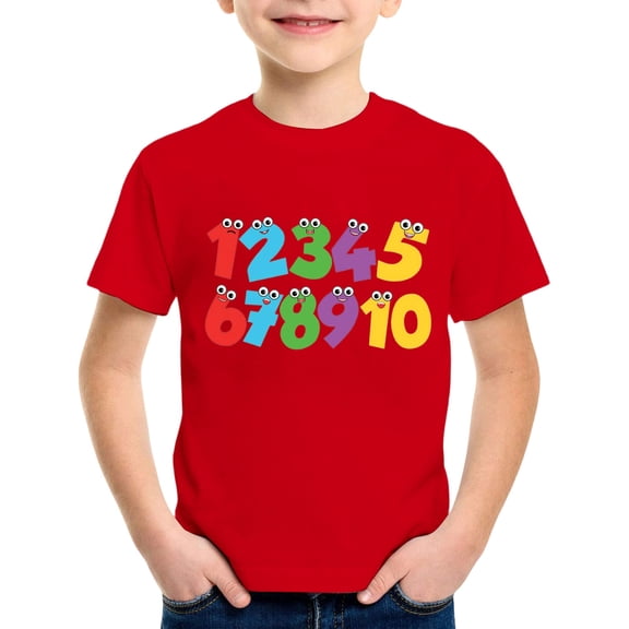LRen Toddler Boy Shirts 2t Boys Cute Print Crewneck Short Sleeve Tops Kid Boy Summer Tee Active Fit Summer Casual Soft Shirts