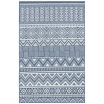 SAFAVIEH Machine Washable Rug Indoor/Outdoor Bermuda Collection - Bermuda Kieron Geometric Indoor/Outdoor Runner Rug Navy/Cream, 2' x 8'