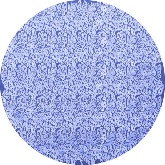 Ahgly Company Indoor Round Abstract Blue Contemporary Area Rugs, 8' Round