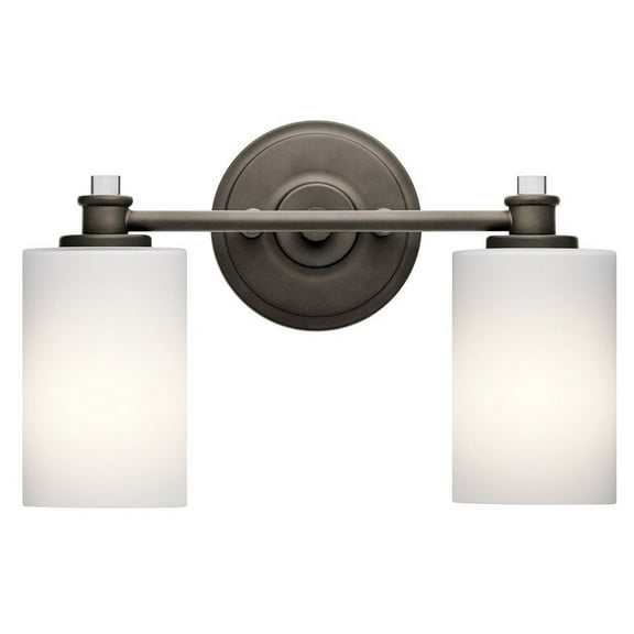 45922OZ Kichler Lighting Joelson - 2 Light Swing Arm Bath Vanity Approved for Damp Locations - with Transitional inspirations - 9.25 inches tall by 14
