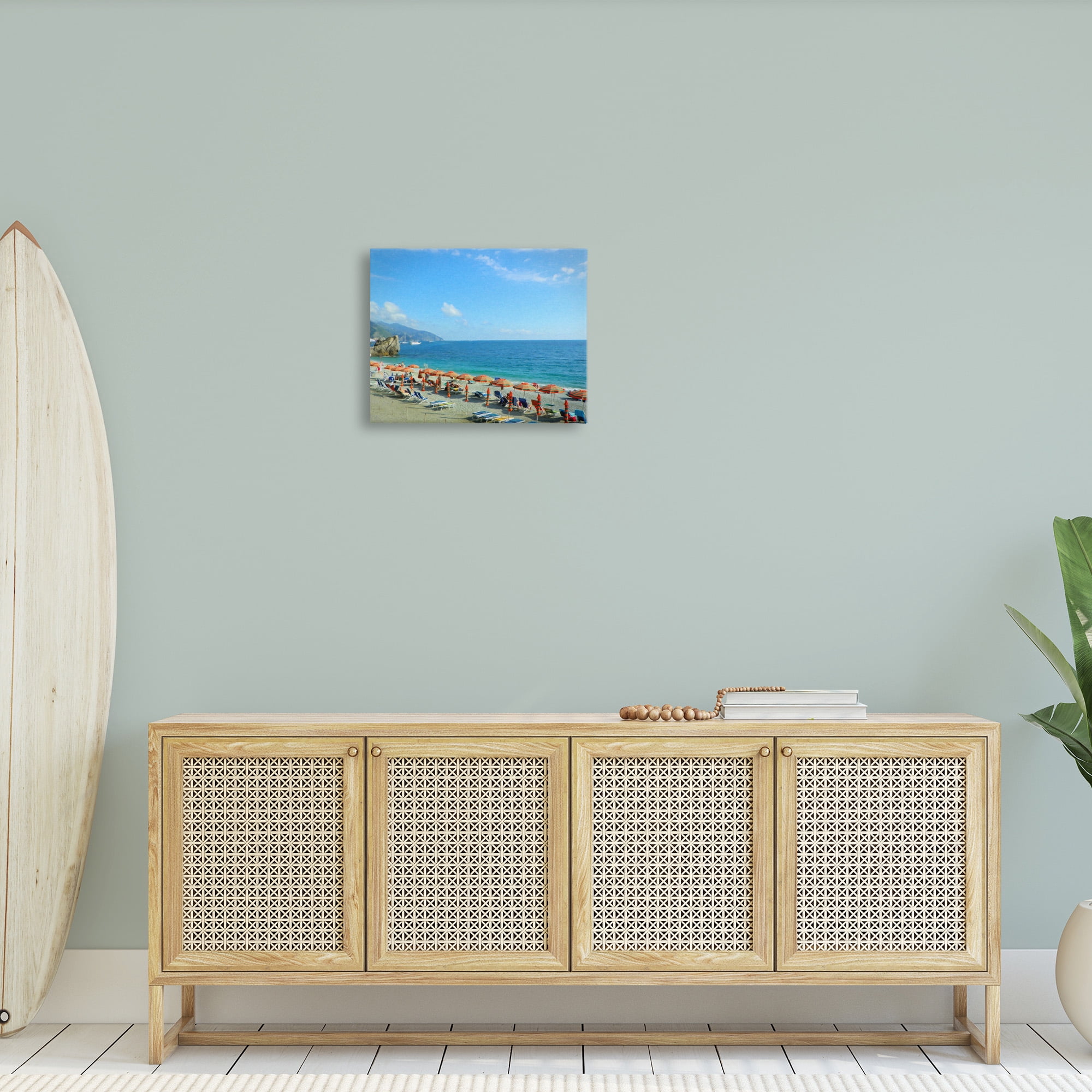 Stupell Industries Summer Beach Resort Landscape Painting Gallery Wrapped Canvas Art Print Wall Art, 20 x 16