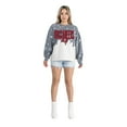 thumbnail image 3 of Women's Gameday Couture  Gray Tampa Bay Buccaneers Oversized Faded Wash Tri-Blend Pullover Sweatshirt, 3 of 4