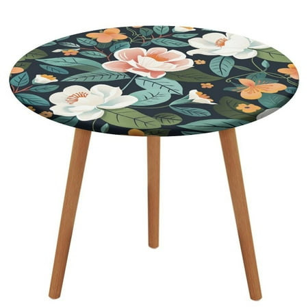 

ZHANGS Charming Gardenia Patch 231 Round Table Cover Stain-Resistant Fitted Tablecloth Oil-Proof Wipeable Elastic Table Cover Waterproof Table Cloth for Halloween Thanksgiving Christmas