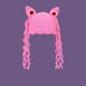 thumbnail image 2 of Gorro de punto hecho a mano con orejas de gato rosa para mujer, acrílico, talla única, 2 of 2