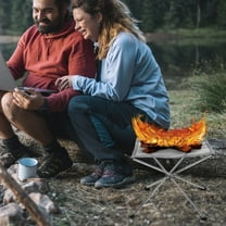 FRCOLOR Stainless Steel Fire Stand Camping Grill Bonfire Rack Silver