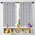 thumbnail image 5 of Blackout Kids Curtains,Gray Geometric Quatrefoil Pattern Childrens Insulated Curtains Set Of 2,Bedroom Essentials,Toddler Room Decor 42x54in(106x137cm), 5 of 5