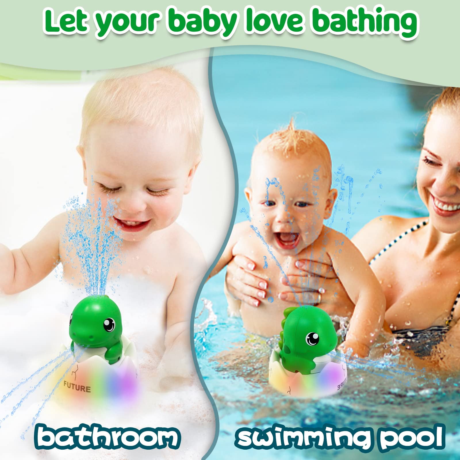 Adofi Toddler Bath Toy Gifts,Sprinkler Bathtub Toys for Toddlers Infant  Kids Boys Girls, Spray Water Bath Toy, Pool Bathroom Baby Toy 