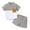 Grey, variant on Tfken Boys Outfit Set Size 2 Years-3 Years Blend Short Sleeve Shirt Set Casual Summer Two Piece Outfit With Collar Solid Colors Toddler Boy Outfit Grey
