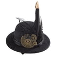 thumbnail image 3 of Estilo vintage Steampunk Accesorios Engranajes Talla única Metal Remache gótico para Cosplay Boda Halloween Hombres Zulema sombreros de copa negros, 3 of 8