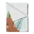 thumbnail image 2 of Saying Soft Flannel Fleece Throw Blanket, Happy Cartoon Design Flourish Moose on Exotic Leaves and Aloha Typography, Cozy Plush for Indoor and Outdoor Use, 50" x 70", Multicolor, by Ambesonne, 2 of 5