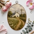 thumbnail image 7 of Canvas Wall Art Vintage Classical Farmhouse Rustic Countryside Wildflower Field Nature Oval Framed Canvas Prints Vintage Wall Hanging Decor for Home Decorations 8.6"x11.4", 7 of 7