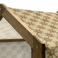 thumbnail image 5 of Earth Tones Pet House, Fleur de Lis Classic Victorian Feminine Retro Spiral Floral Swirl, Outdoor & Indoor Portable Dog Kennel with Pillow and Cover, 5 Sizes, Beige Pale Caramel, by Ambesonne, 5 of 5