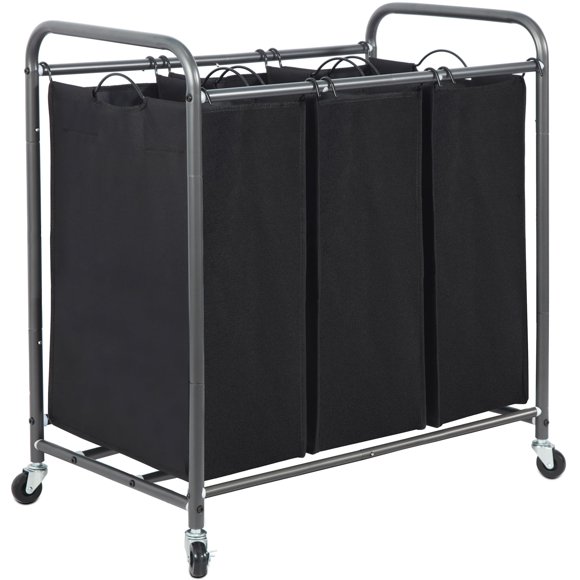 Clasificador de ropa STORAGE MANIAC 136L con ruedas giratorias, color negro