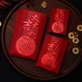 thumbnail image 1 of Xiao Hua Sobres rojos de Año Nuevo Chino, 12 sobres para dinero en efectivo, bolsillo grande para la suerte navideña, 1 of 5