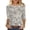 #03Multicolor, variant on Women's Tops 3/4 Length Sleeve TShirts 2026 Spring Summer Womens Clothings Basic Tees Fashion Flowers Printed Round Neck Blouses