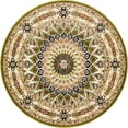 thumbnail image 1 of Unique Loom Narenj Medallion Pattern Design Rug 5' x 5' Round Green/Tan, 1 of 1
