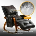 thumbnail image 5 of Massage Rocking Chair Sofa with Remote Control, Single Heated Chair with 4 Vibration Motors, Wood Frame & Storage Pockets, PU Ergonomic Massage Recliner Lounge for Home, S6780, 5 of 8