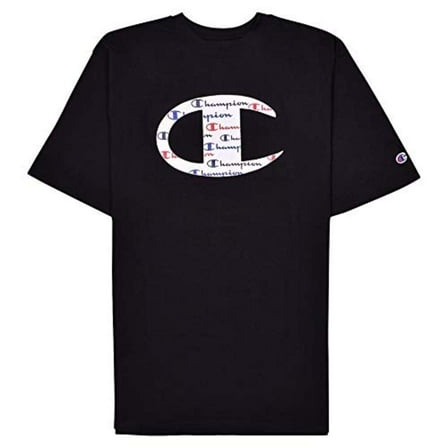 Champion Big and Tall Shirts for Men – Crewneck Big and Tall T Shirt Graphic Tee Black