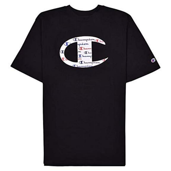 Champion Big and Tall Shirts for Men – Crewneck Big and Tall T Shirt Graphic Tee Black