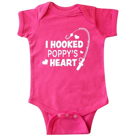 

Inktastic I Hooked Poppy s Heart with Fishing Rod Gift Baby Boy or Baby Girl Bodysuit