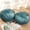 Teal, variant on Round Throw Pillow Set of 2 – Decorative Velvet Ruched Pumpkin Pillows with Button Center, Soft Handmade Cushions for Couch Sofa Bed Farmhouse Vintage Rustic Decor, 14.5" R, Navy
